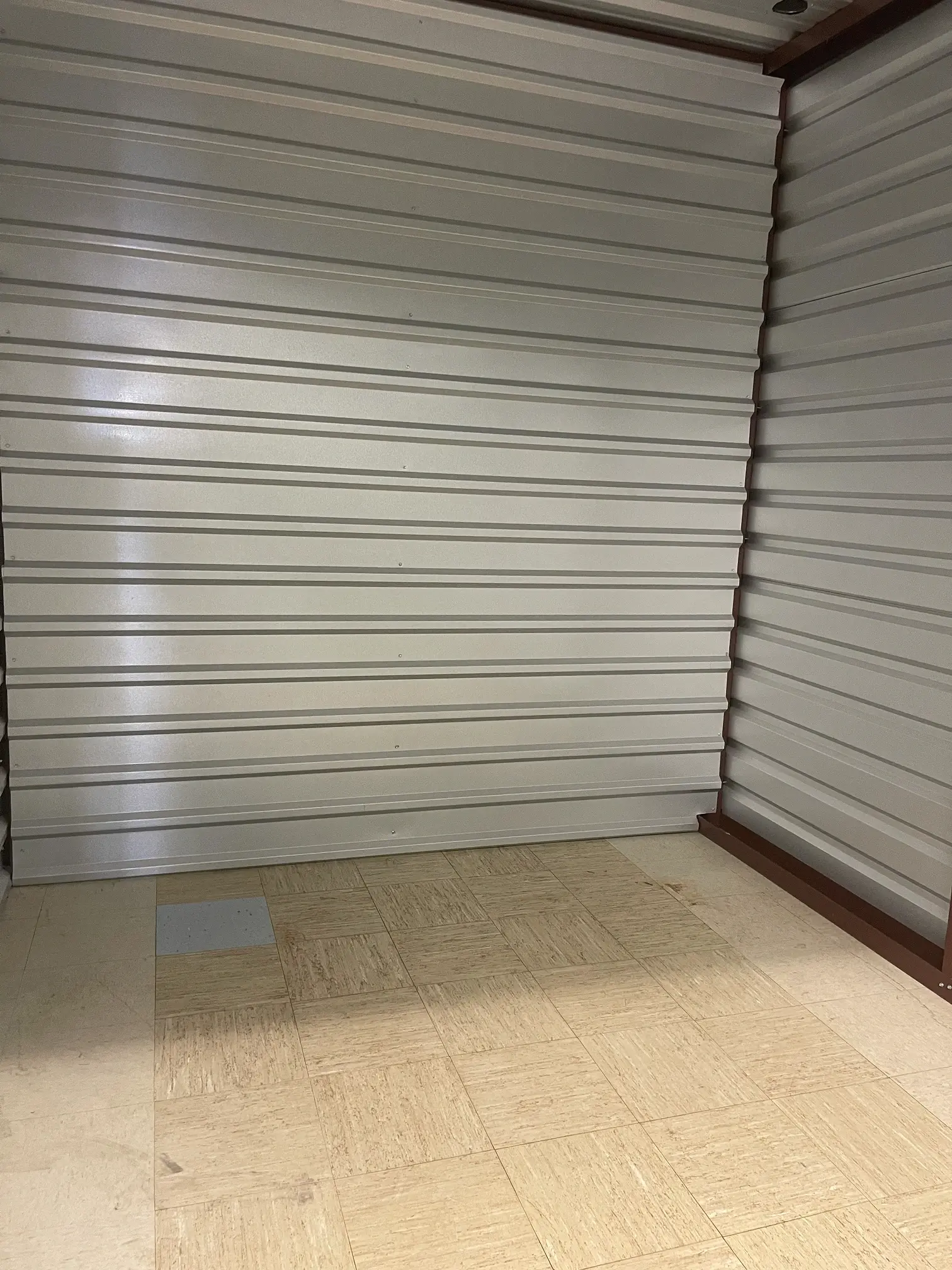 Clean empty storage unit interior